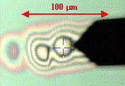 Optical micrograph shows accurate position of cantilever